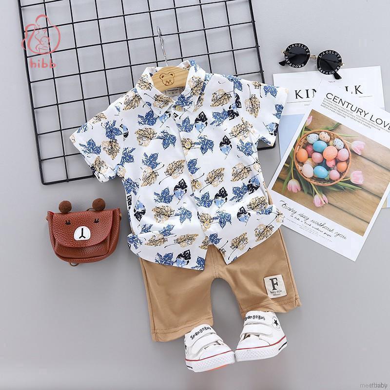 Set Atasan Blus Motif Print Floral Celana  Pendek Gaya 