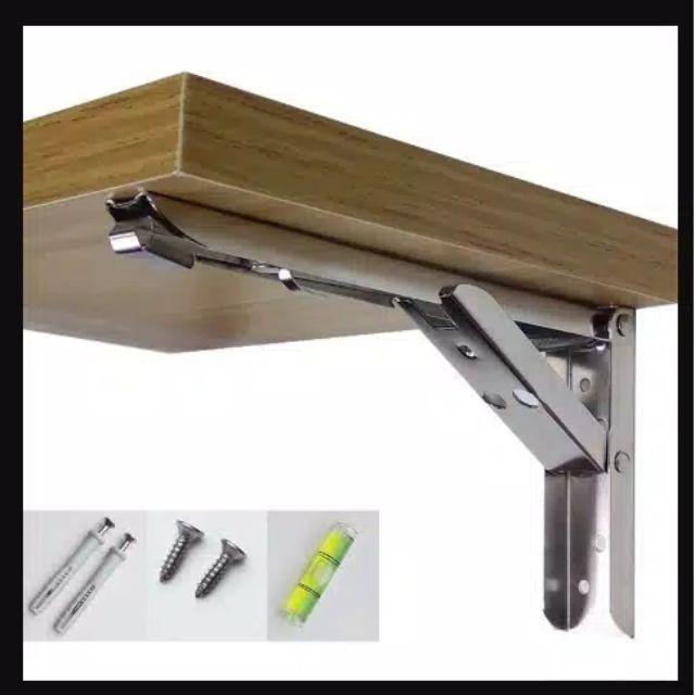 Bracket Engsel Folding Stainless Steel Max Beban 65 G 14 Inchi 2 Pcs