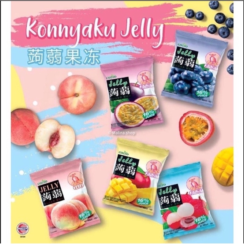 ( JSO) COZZO JELLY FRUIT Jelly Agar Rasa Lychee Mangga Blueberry Bluberi Passion Fruit Markisa Puding 160 gr HALAL