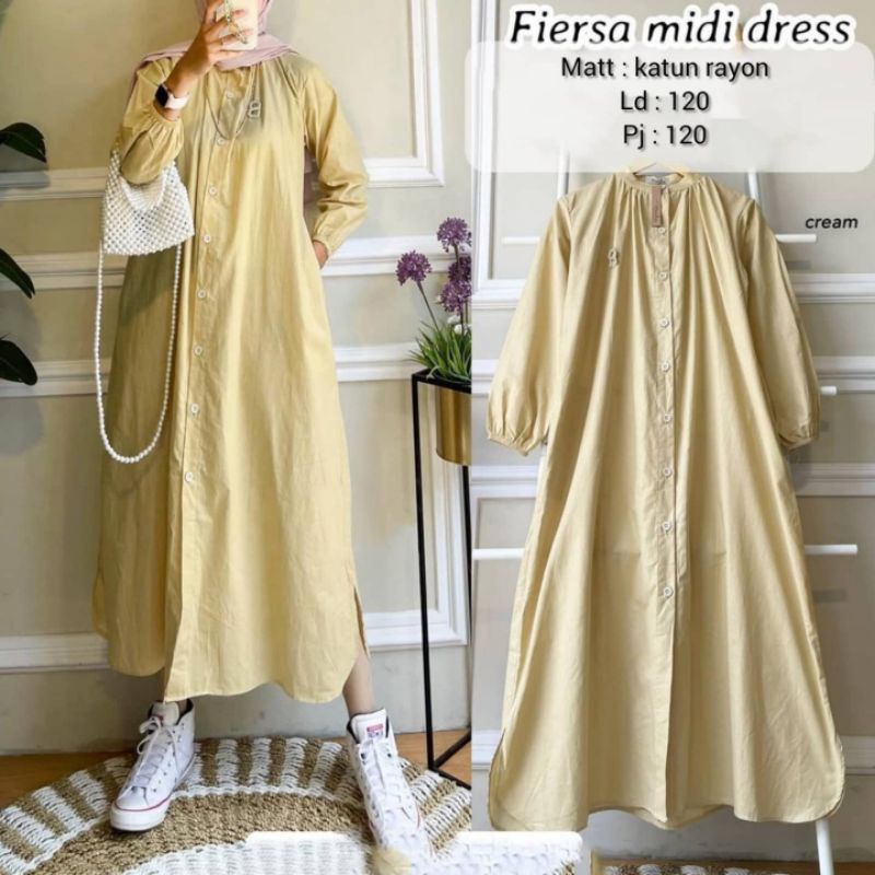 FIERSA Long Tunik Katun Rayon Polos / Rachel /. Pakaian Wanta Long Tunik Terbaru Kekinan / Fashion Muslim Weanita /firsa midi dres tunic rayon polos kancing aktif