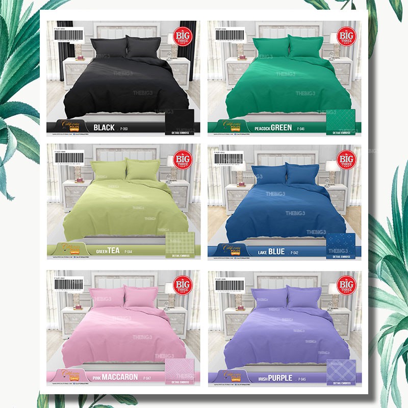 Sprei CALIFORNIA POLOS 180x200 red blue maroon purple green pink merah hitam orange Ungu - King 180 SP