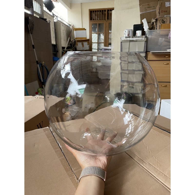 Aquarium bulat jumbo 12 liter 10 liter terrarium hiasan dekorasi ikan hias pot besar kaca tanaman hi