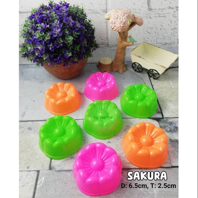 Cetakan kue Putu Ayu/Bolu kukus/Agar2/Pudding/Jelly &quot;Sakura&quot; per Lusin (12pcs)