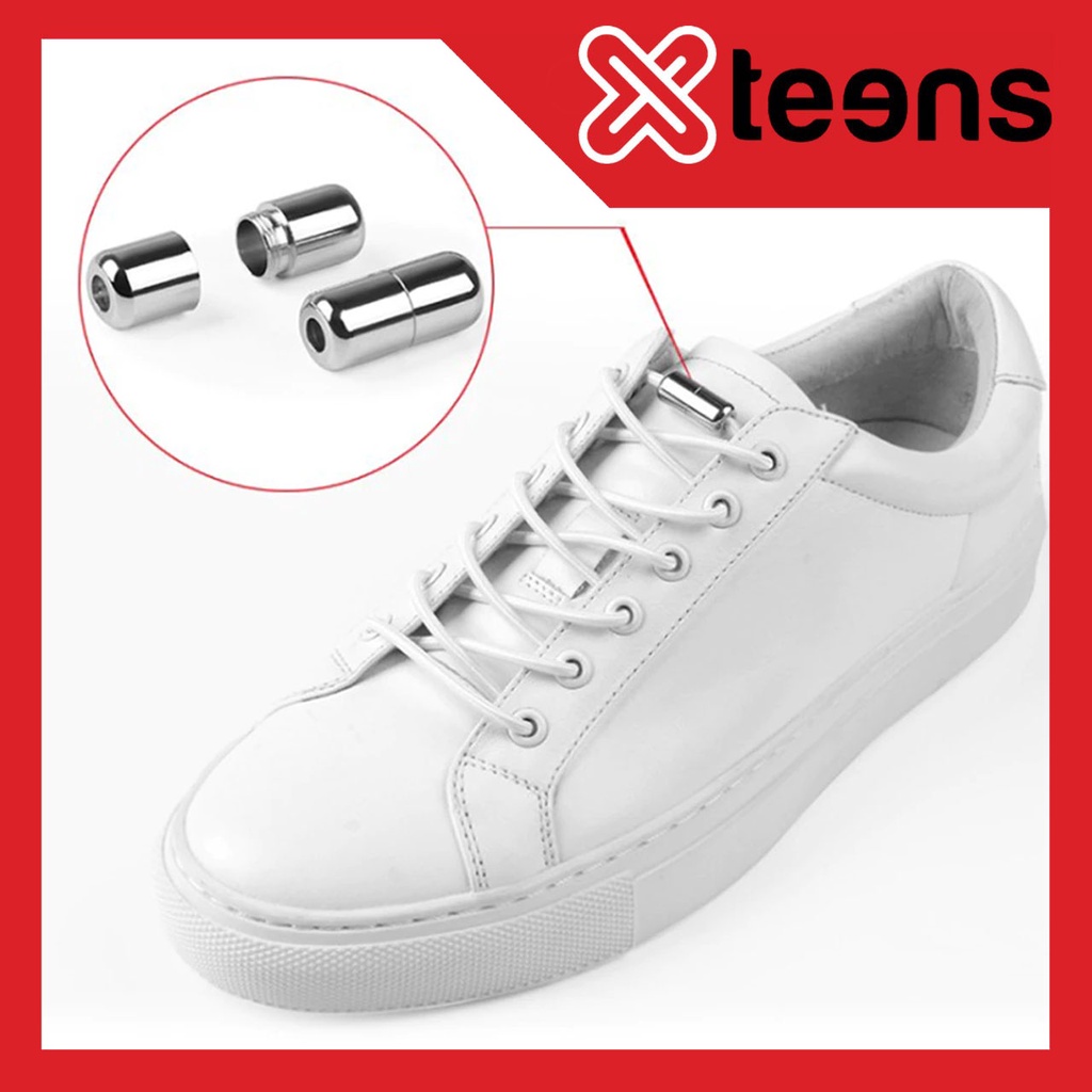 Tali sepatu elastis locking kapsul no tie round shoelaces Capsule