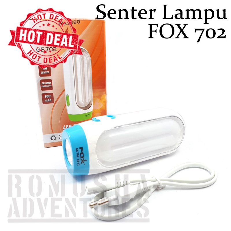 Fox 702 Senter Lampu Emergency Charger Lampu Darurat Outdoor Camping