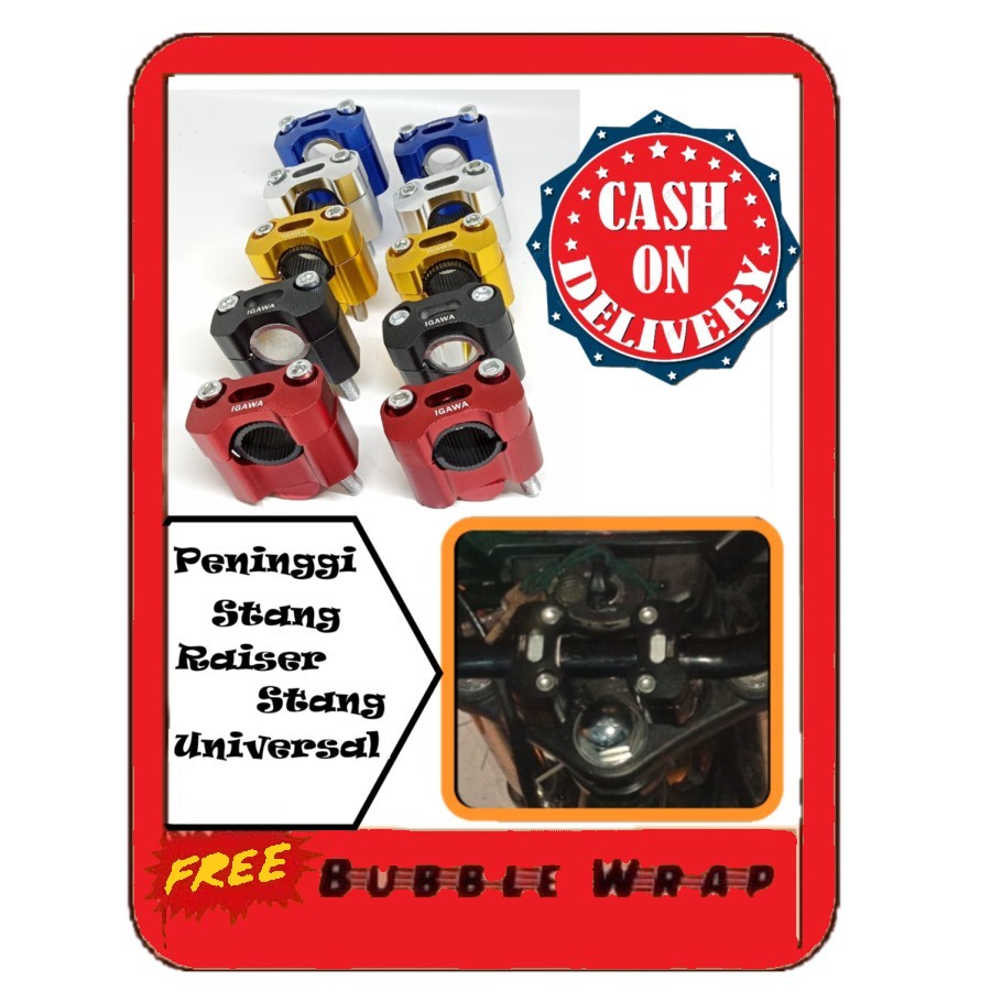 [BISA COD] peninggi motor Stang riser Raiser Stang cnc tiger vixion Rx king byson Riser Stang Pening