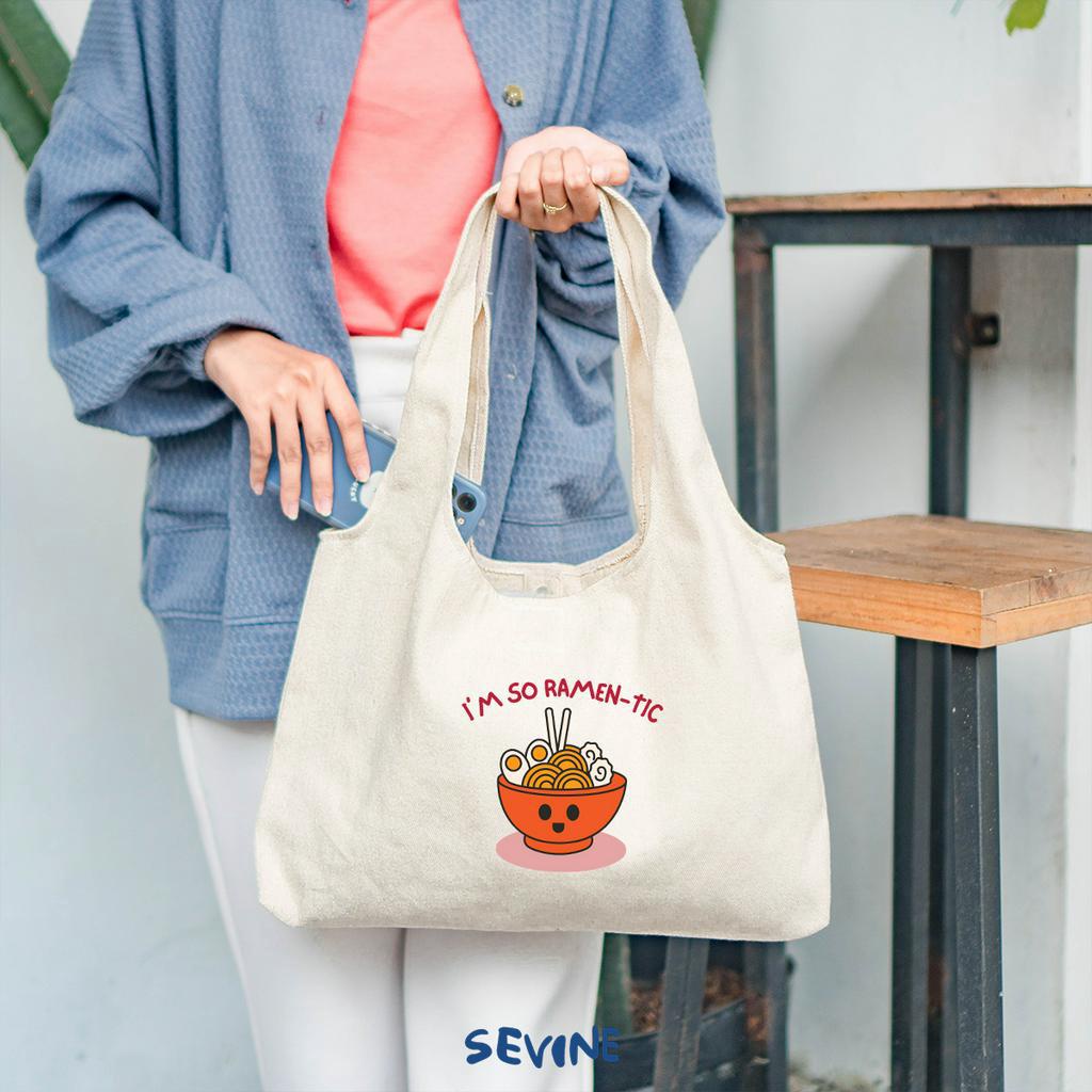 Sevine Tote Bag Kanvas Bonnie Tas Wanita Aesthetic Kuliah Fashion Laptop Sekolah Totebag Lucu Vintage Series - XK