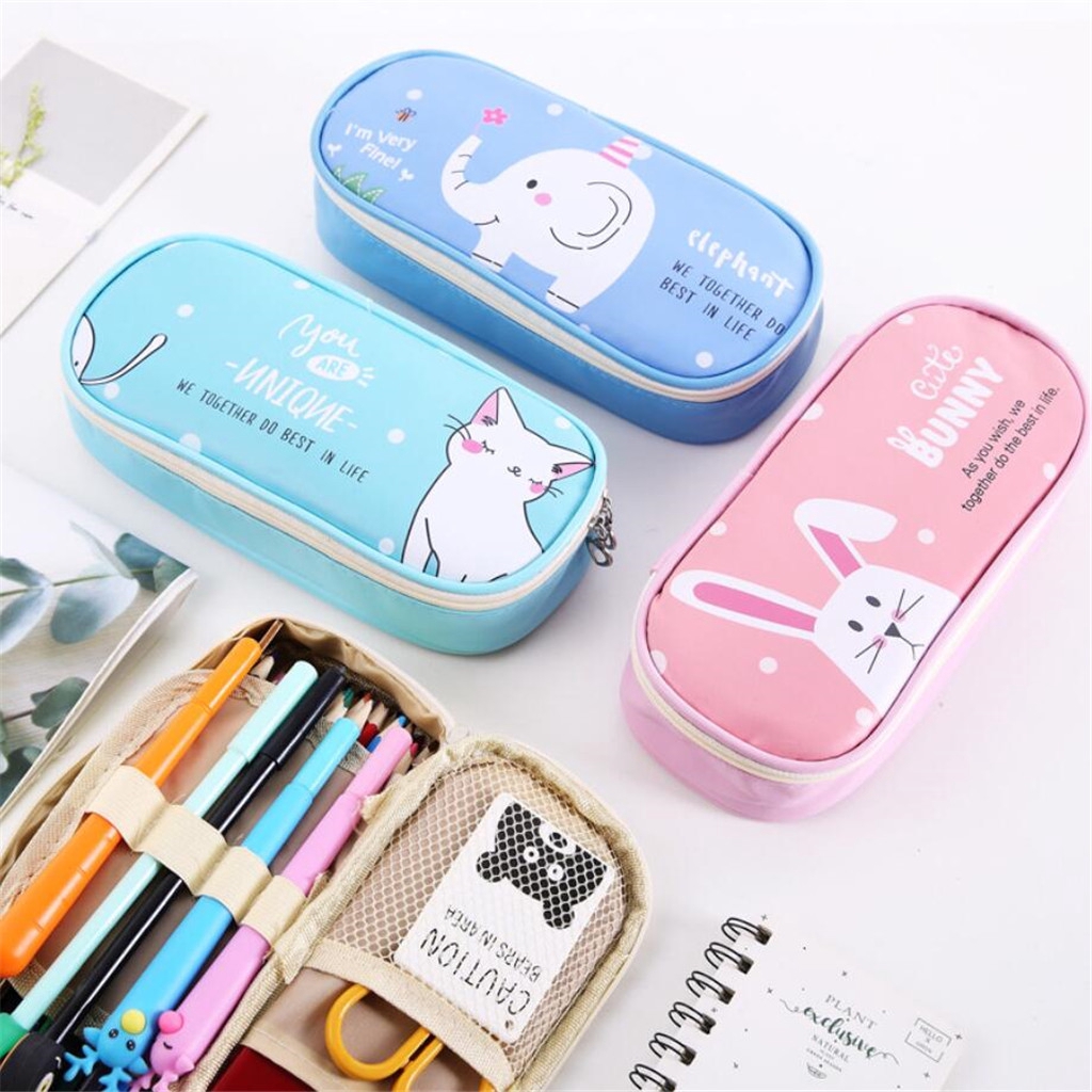 Tempat Pensil Kapasitas Besar Bahan PU Motif Hewan untuk Tempat Pensil Kapasitas Besar Bahan PU Motif Hewan untuk