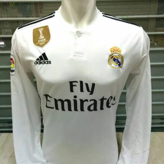 Jersey Bola Real Madrid Home Long Slevee 2018/19