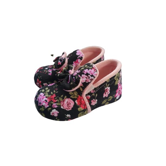 BABY SHOES NEW FLOWER SLIP ON 0-12 BULAN