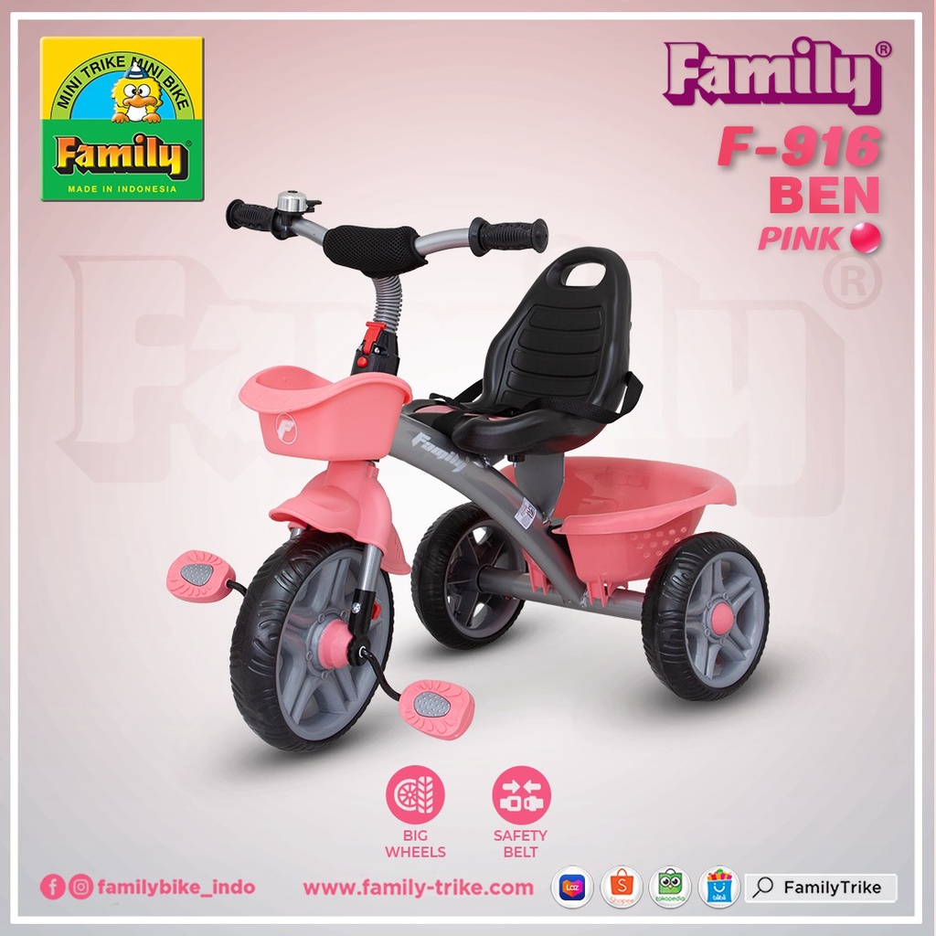 SEPEDA ANAK RODA 3 FAMILY F 916 BEN