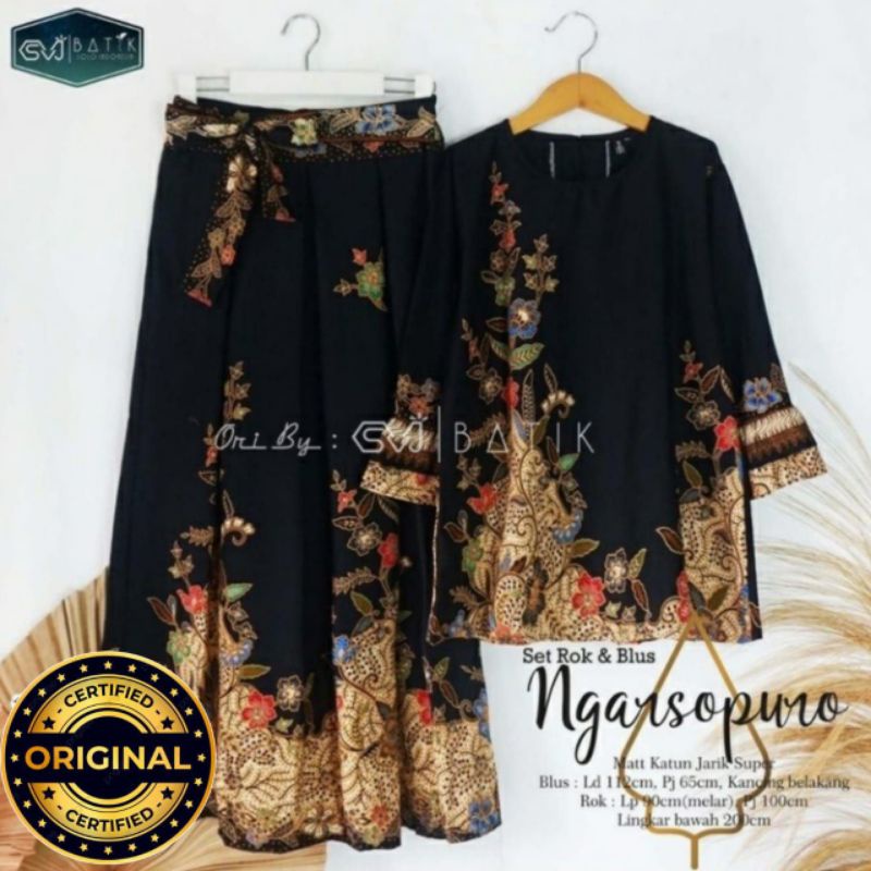 SET ROK BLOUS BATIK HALUS NGARSOPURO / RNB BATIK MODERN