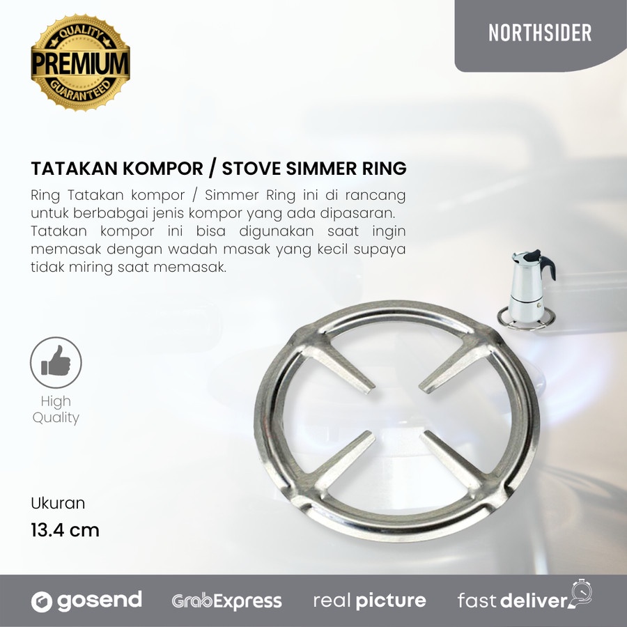 TATAKAN KOMPOR MOKA POT KOPI STOVE SIMMER RING - SILVER