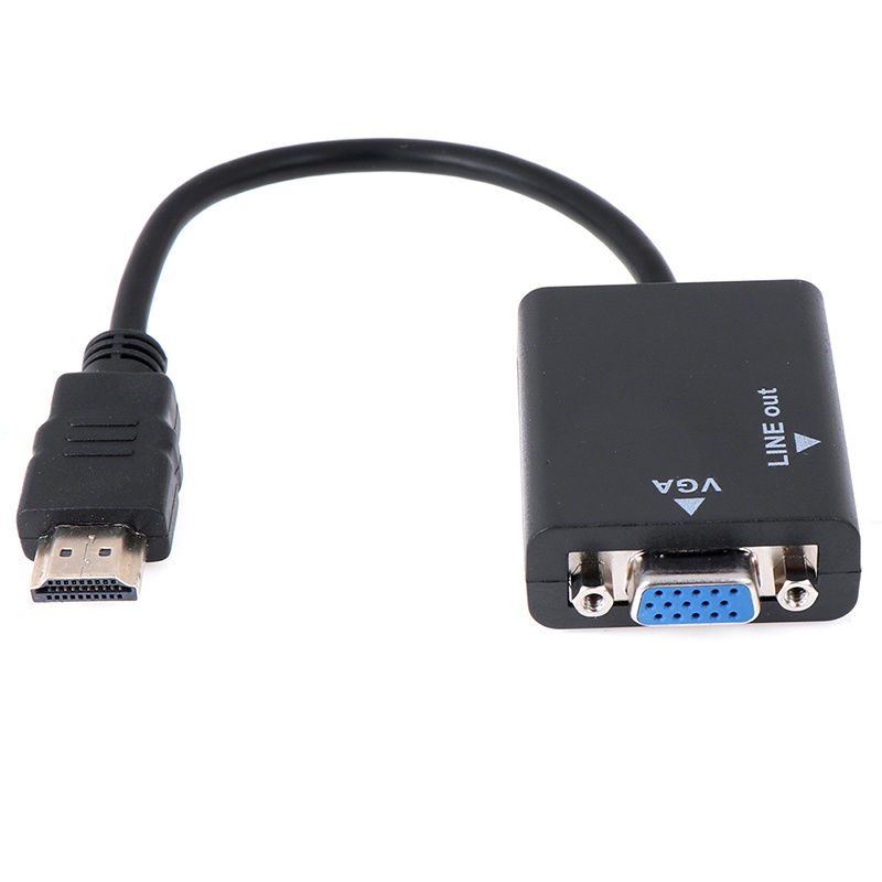 (LUCKID) Kabel Adapter converter HDMI Ke VGA 1080P Dengan audio