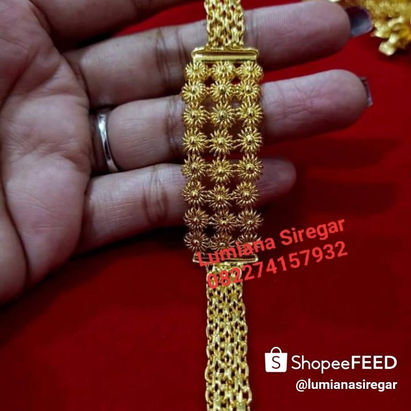 Gelang Matahari Tali Jam 55 gr Mas LM London 24k 99,9% Lumiana Siregar Emas Toba