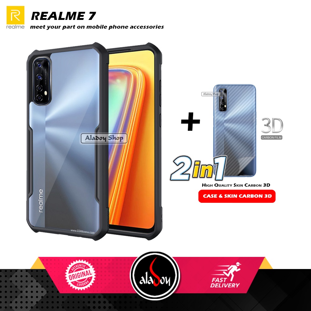 Case REALME 7 Armor Fusion Transparent Casing Free Skin Carbon 3D