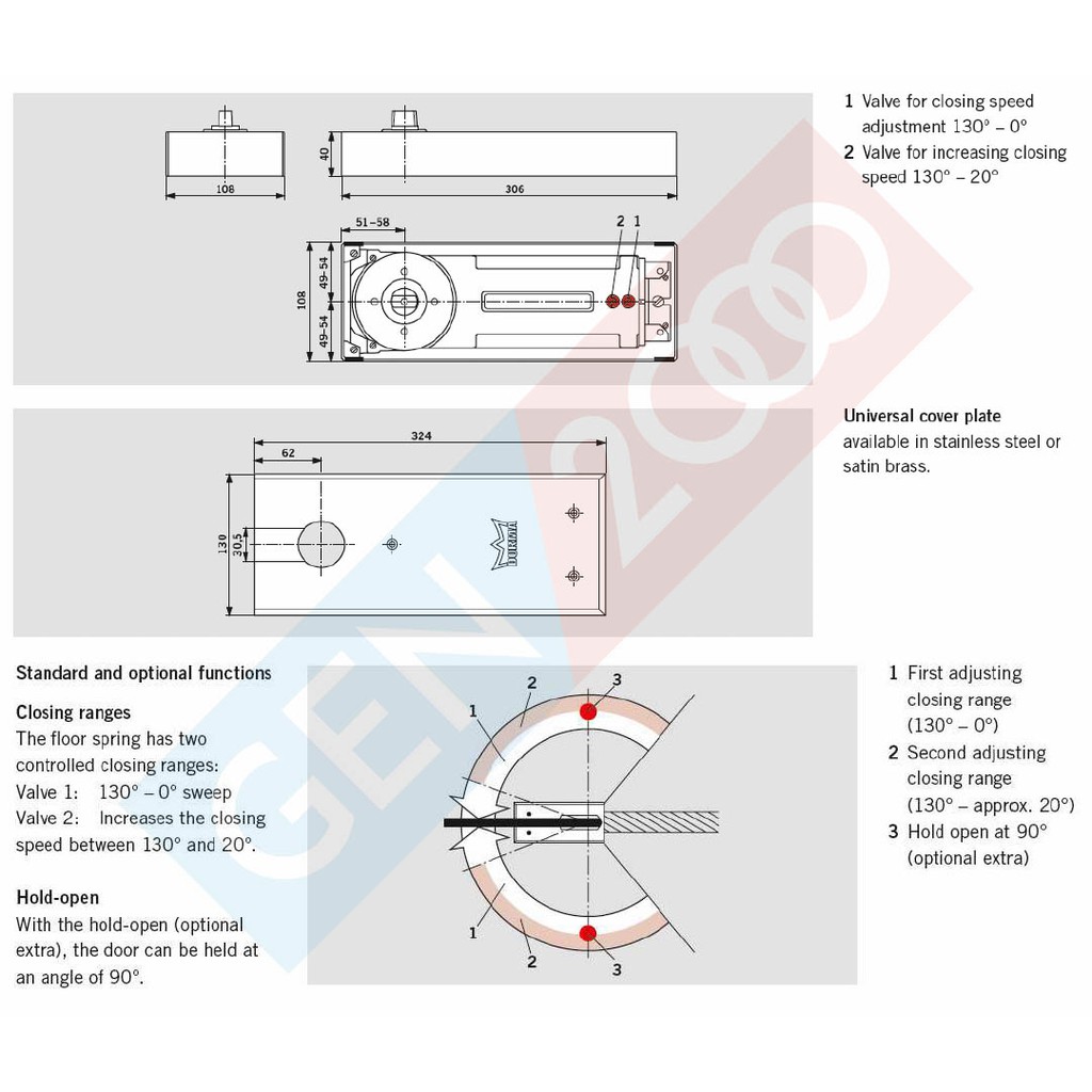 Floor Hinge Spring Dorma Bts 84 En3 Engsel Lantai Pintu Dorma Shopee Indonesia