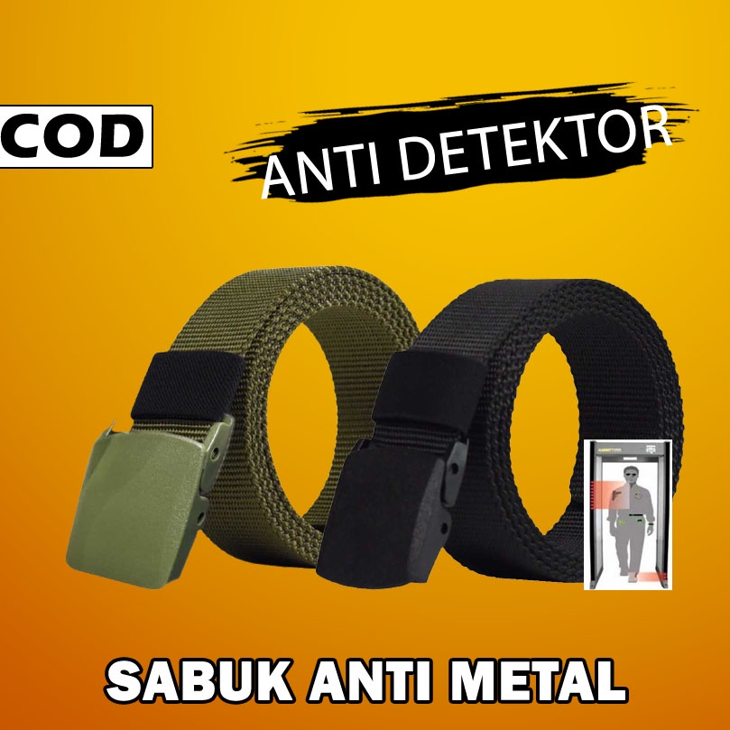 Sabuk Anti Metal Detector Sabuk Gesper Carbon Pria Wanita Ikat Pinggang Anti Xray Panjang