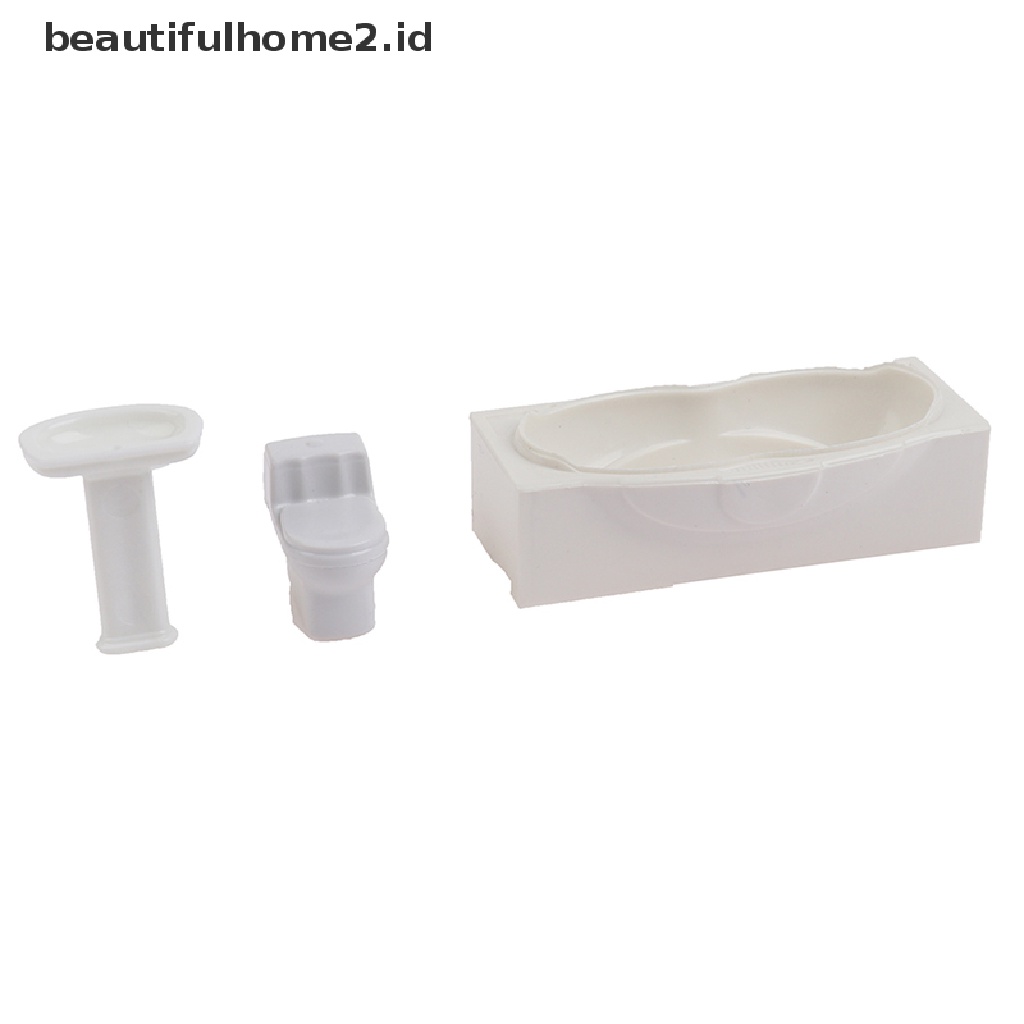 (Beautifulhome2.Id) Mainan Miniatur Kamar Mandi / Toilet / Wastafel / Bathtub Skala 1: 25 Untuk Dekorasi Rumah Boneka