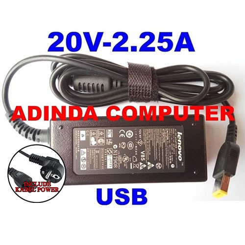 Adaptor Charger Lenovo 20V 2.25A USB