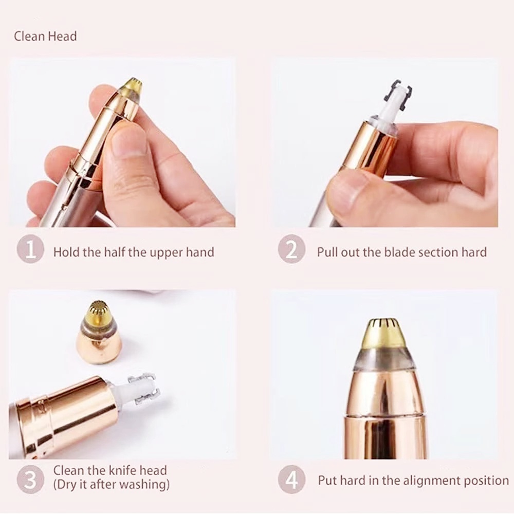 Electric Eyebrow Trimmer Ladies Portable Facial Epilator Painless Mini Eyebrow Trimmer Epilator Beauty