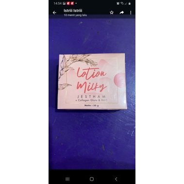 Lotion injeksi Milky Jestham + Collagen Gluta & Vit C @50gr...100% Original