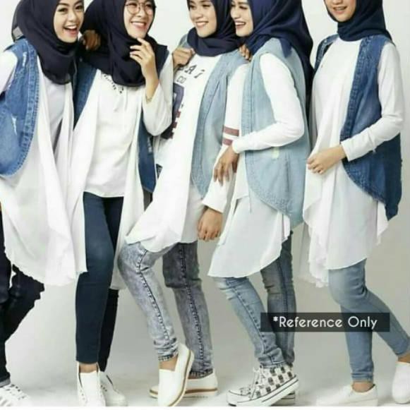 [ Ready ] MPO Vesty Jeans, outer, rompi, rompi jeans, outer wanita, rompi levis, rompi jumbo,kekinia