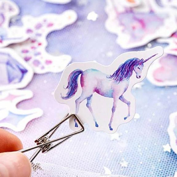 

CVQ Sticker Deco Aesthetic Colorful Unicorn Scrapbook DIY Journal Bujo Planner Diary Adhesive Terkin