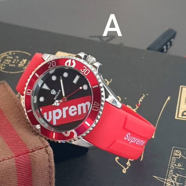 JAM TANGAN ROLEX SUPREME RUBBER SEMI SUPER