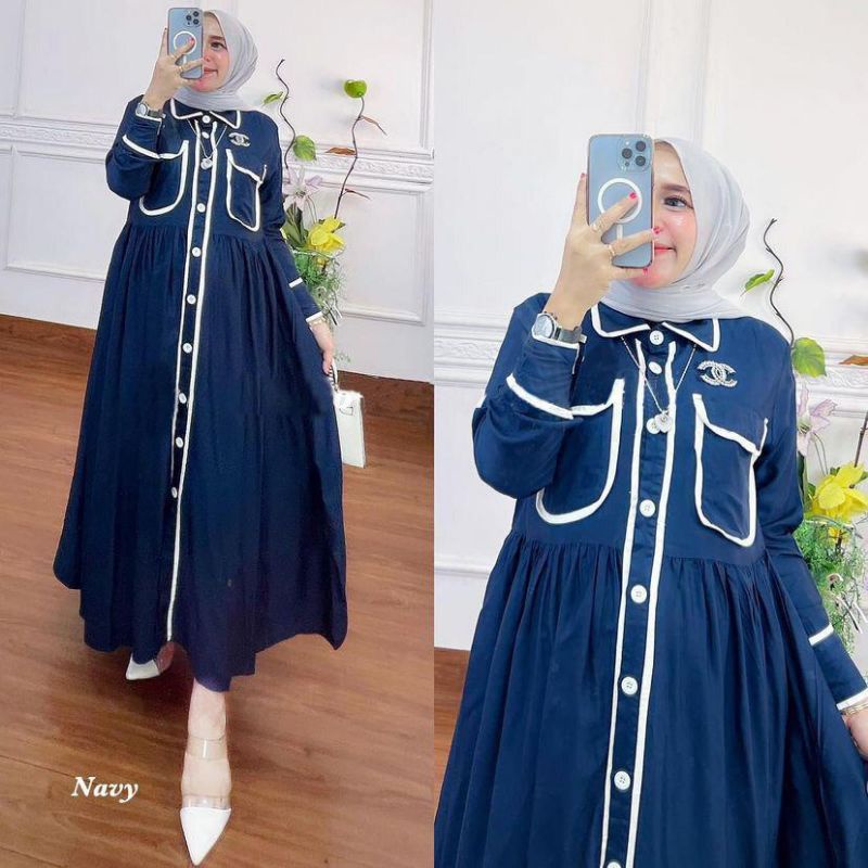 Fashion Muslim,  Fashion Wanita,  Midi Dress. Pakaian Wanita.  Midi Dress zafira