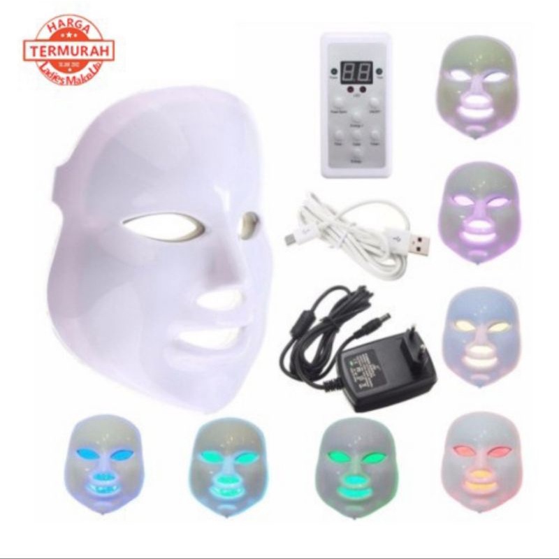 MASKER TOPENG DENGAN LED 7 WARNA TANPA BOX