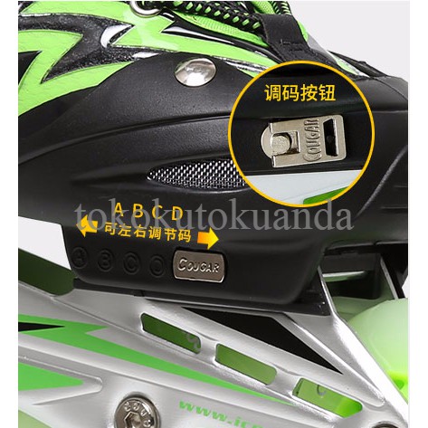 Sepatu Roda COUGAR Inline Skate MZS835L Balck Yellow