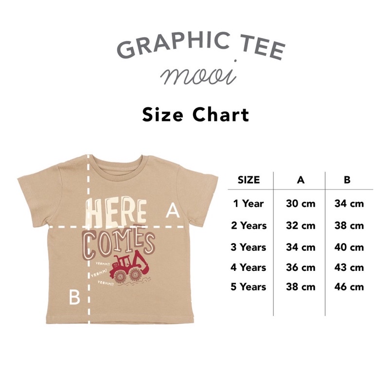 Mooi Graphic Tee 1 Pcs / Kaos anak Murah