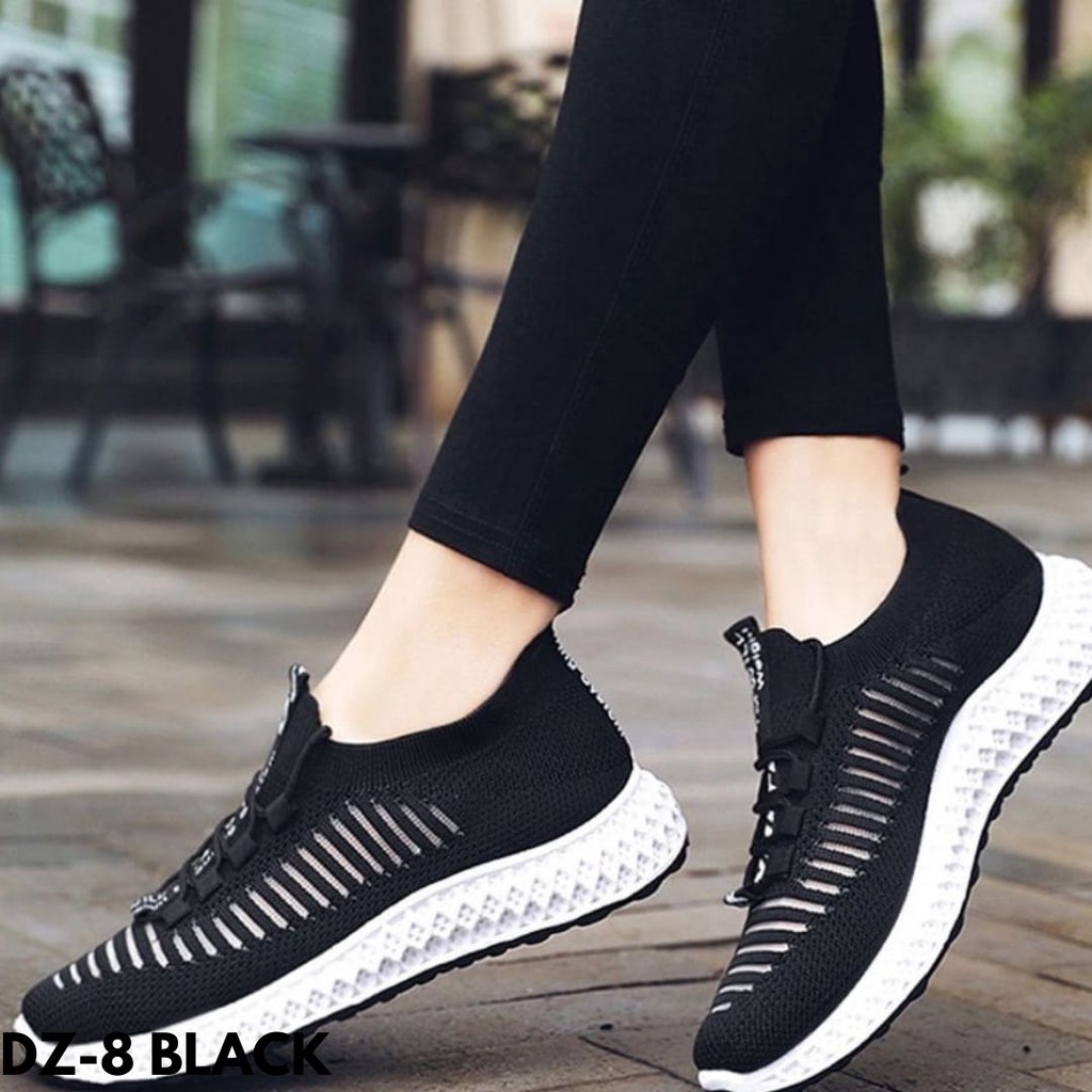 SEPATU SNEAKERS TALI WANITA IMPORT KANVAS FLYKNIT BREATHABLE CANTIK ELASTIS NYAMAN ELEGAN KUALITAS BAGUS DZ8
