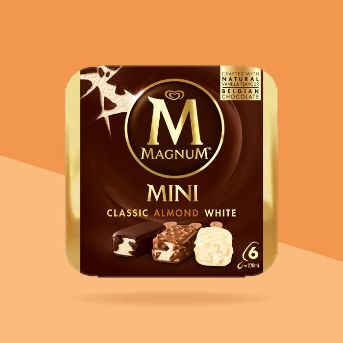 

Magnum Mini Classic, Almond & White Almond (6X45Ml) - Wall'S Ice Cream