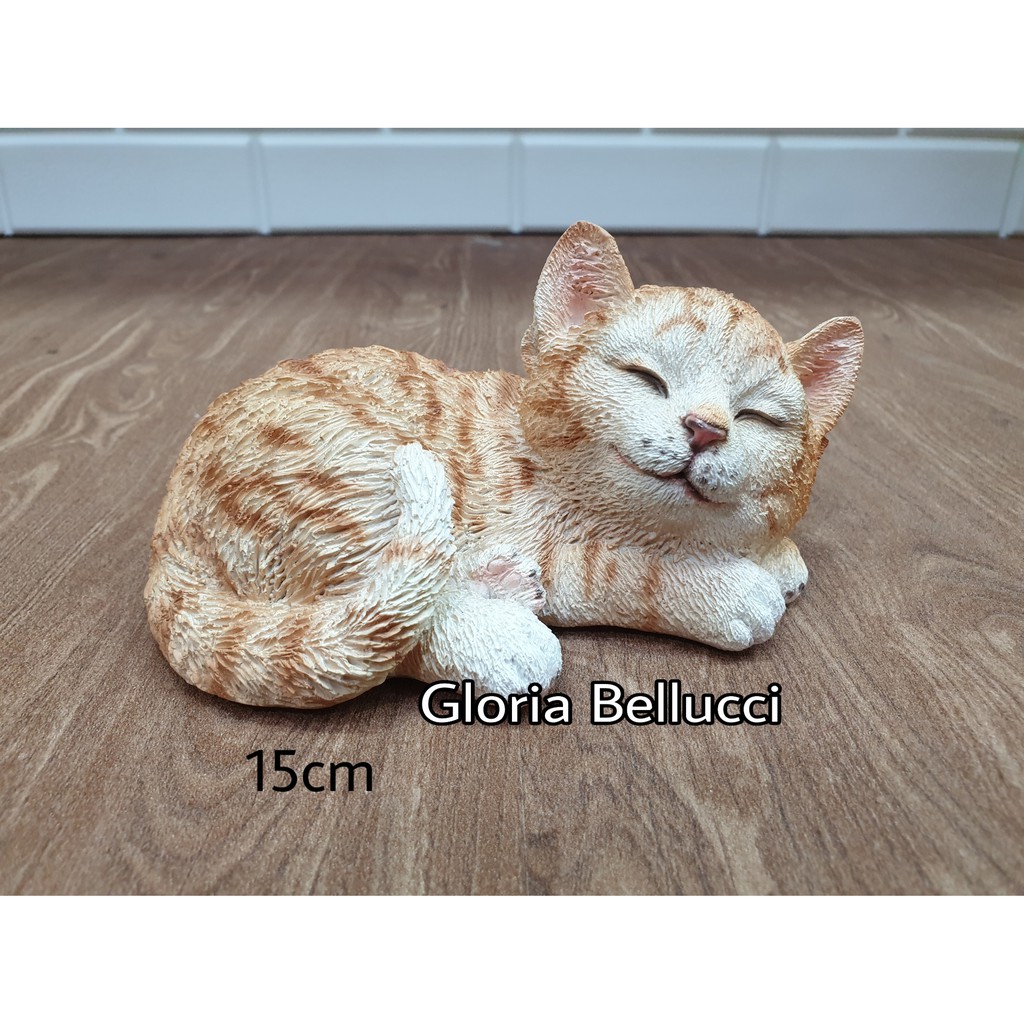 patung pajangan miniatur kucing catlovers persia anggora tidur