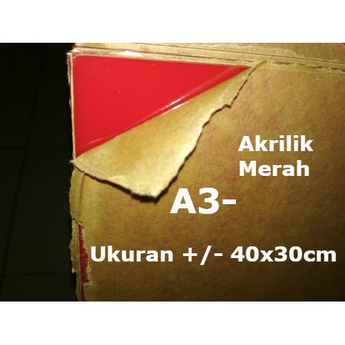 

Acrylic MERAH 2mm 40x30cm A3- Akrilik