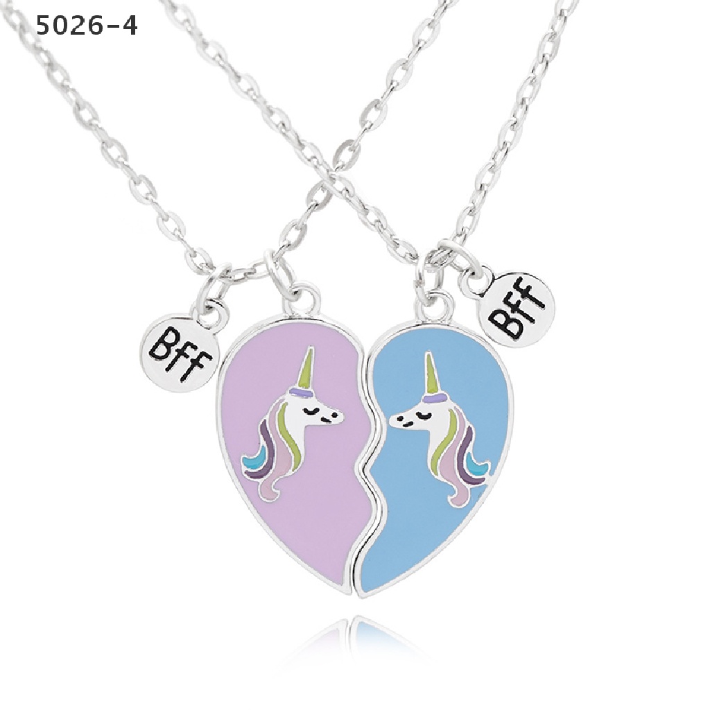 5026-4 Best Friends Necklace Broken 2 PCS Unicorn Love Stitching Friendship Necklaces 5026-4