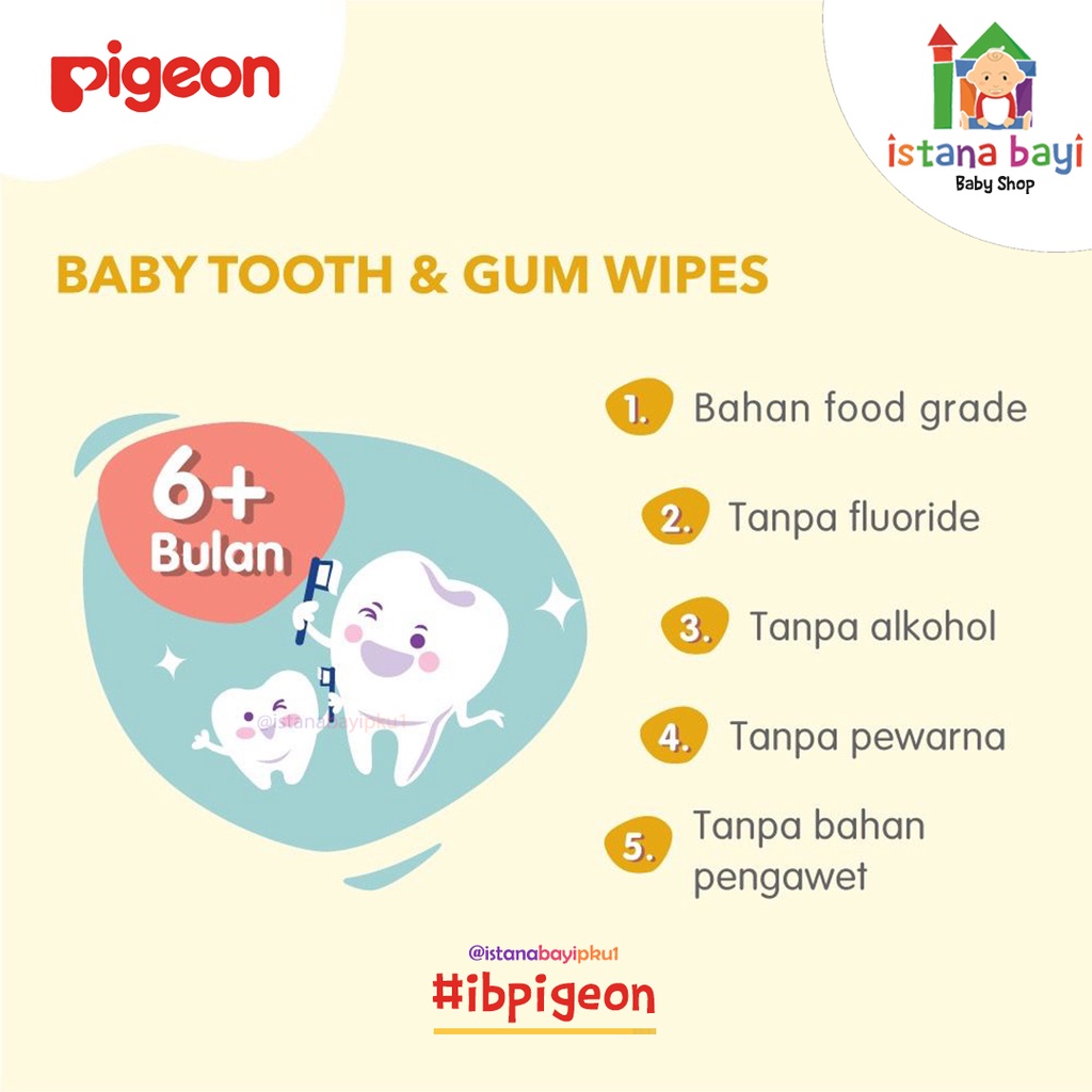 Pigeon Baby Tooth &amp; Gum Wipes 20s - Tisu gigi anak