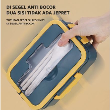 DEOS KOTAK MAKAN BENTO LUNCHBOX SET TEMPAT MAKAN BPA FREE BL22133