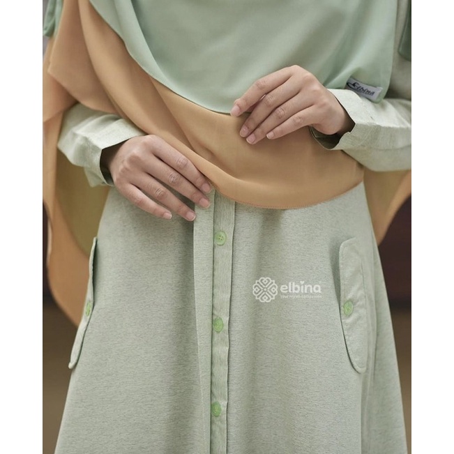 Preloved Dress 2in1 || Gamis / Outer Elbina Greentea