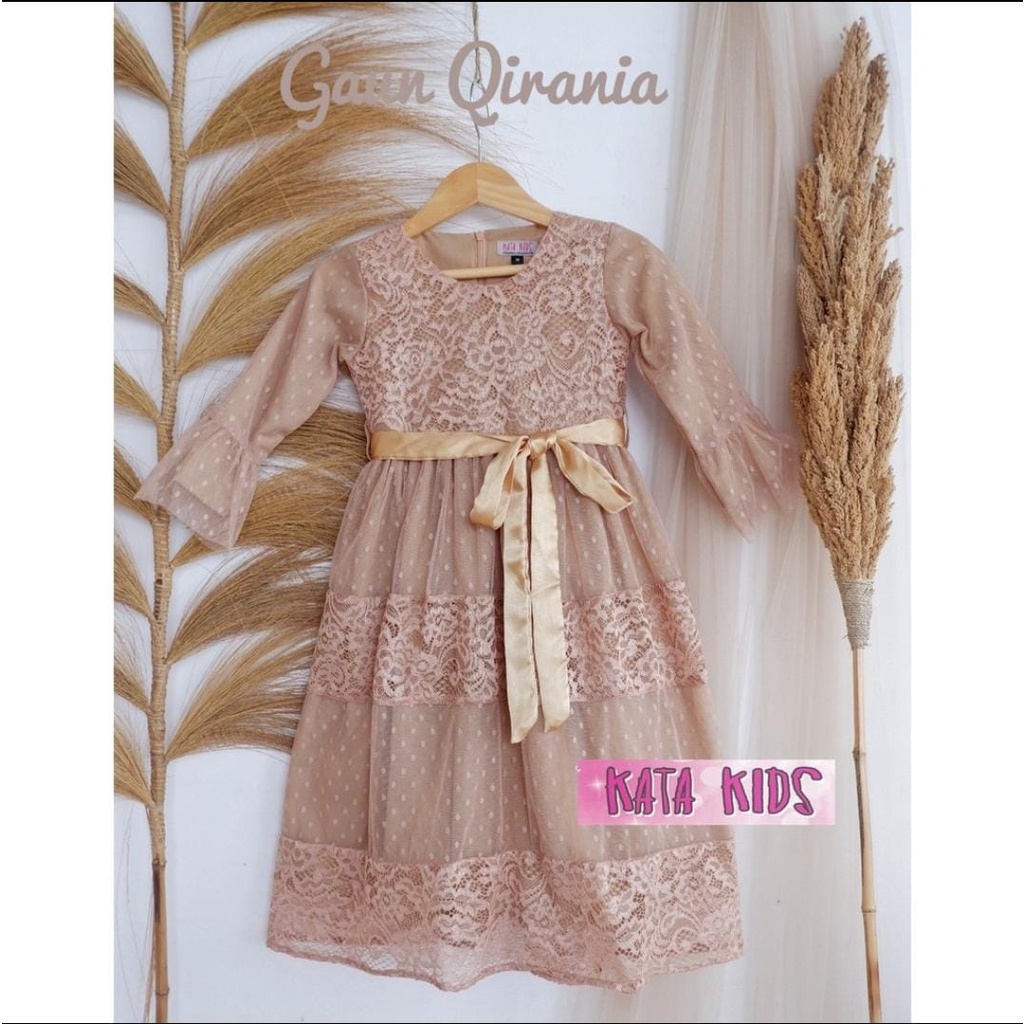 dress kekinian - dress brokat - baju anak 3-12 tahun - gaun anak