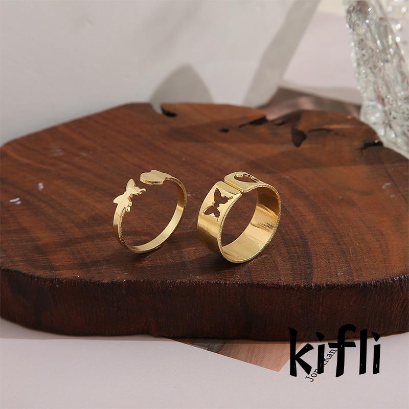 Cincin Model Terbuka,Desain Kupu-Kupu Hollow Out,Untuk Pasangan