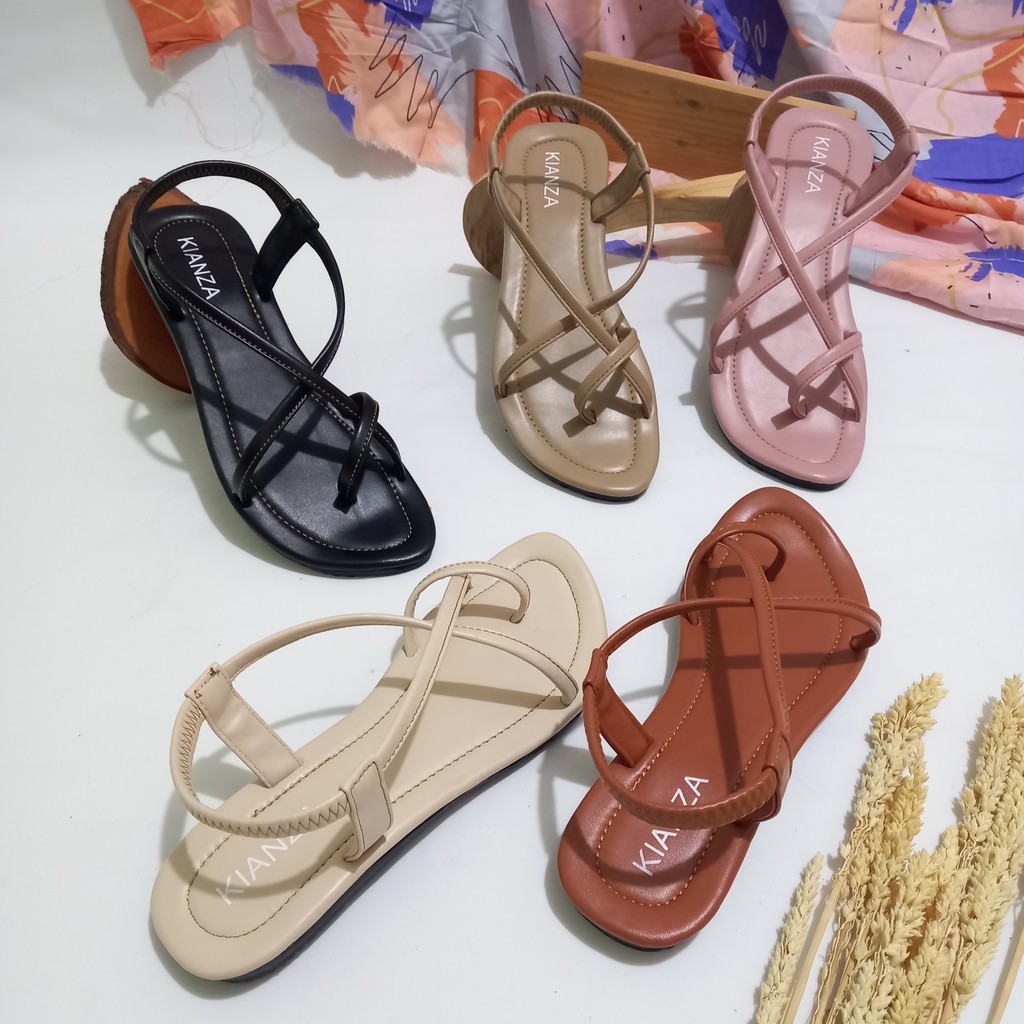 Sandal Tali Wanita Slip Sandal Tali Jempol Sandal Flat Wanita - NINDA