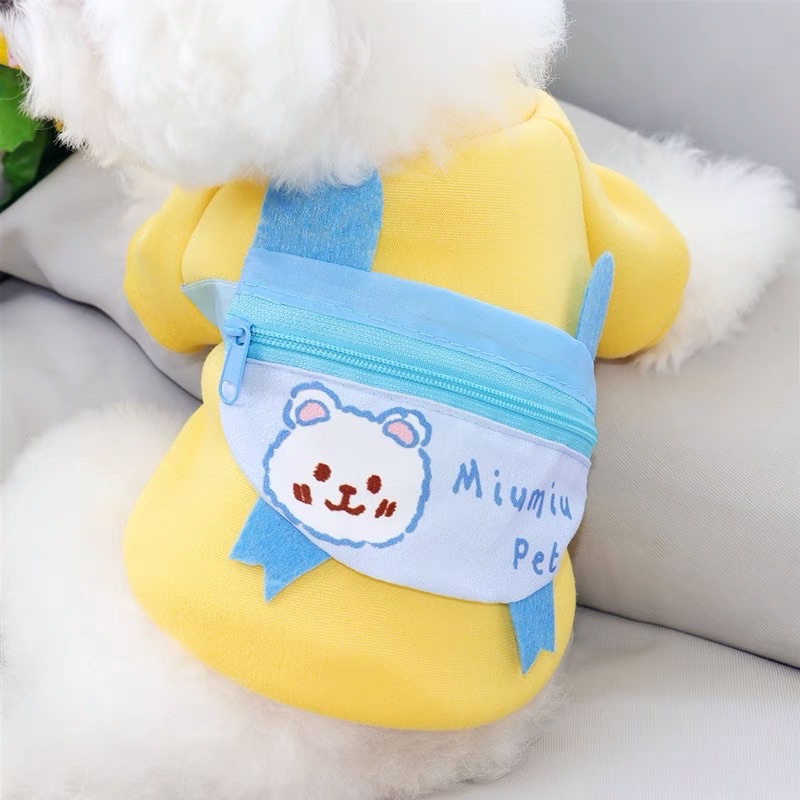 Yellow &amp; Blue Slingbag Dog Cat Pet T-Shirt Baju Anjing Kucing Lucu