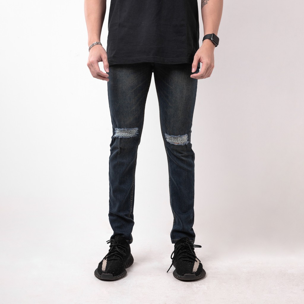 Celana Ripped Jeans Pria / Celana Jeans Sobek Bahan Stretch Denim - (UJ-20)
