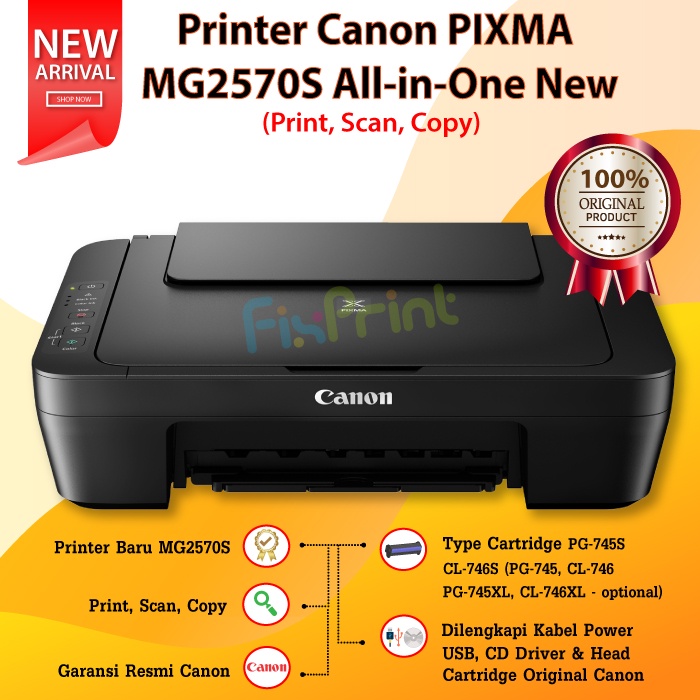 Printer PIXMA MG2577s MG2570s E410 All In One A4 With Cartridge 745 746 745s 746s multifungsi