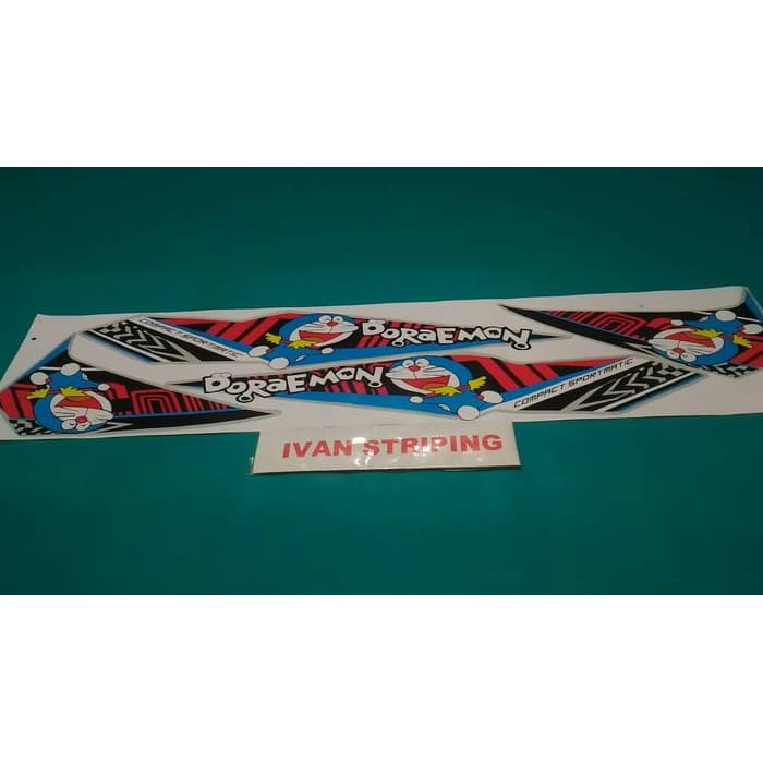 Stiker motor Striping motor beat fi beat street variasi icon doraemon