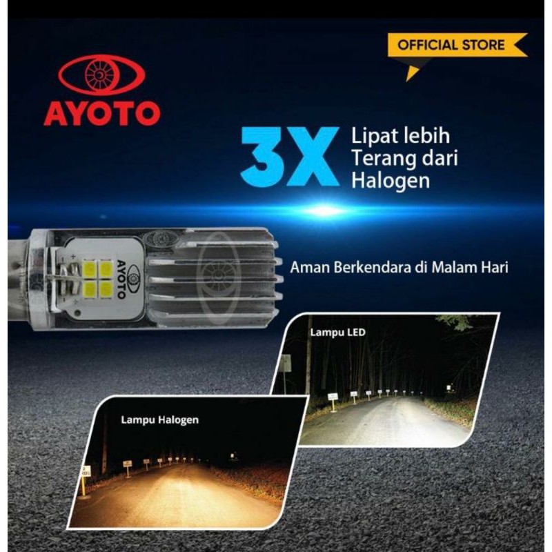 BOHLAM LAMPU LED DEPAN AYOTO M2B AC DC HI LO BEBEK MATIC