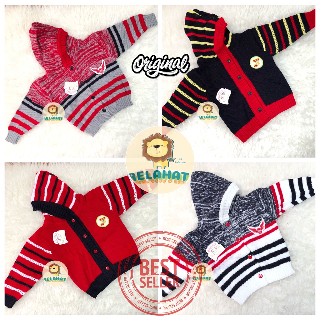 Jaket Bayi Rajut Onnea Warna Topi Laki Perempuan-1